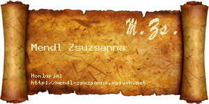 Mendl Zsuzsanna névjegykártya